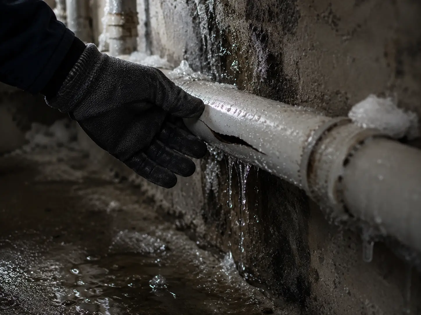 frozen pipe repair by a plumber in St. Thomas